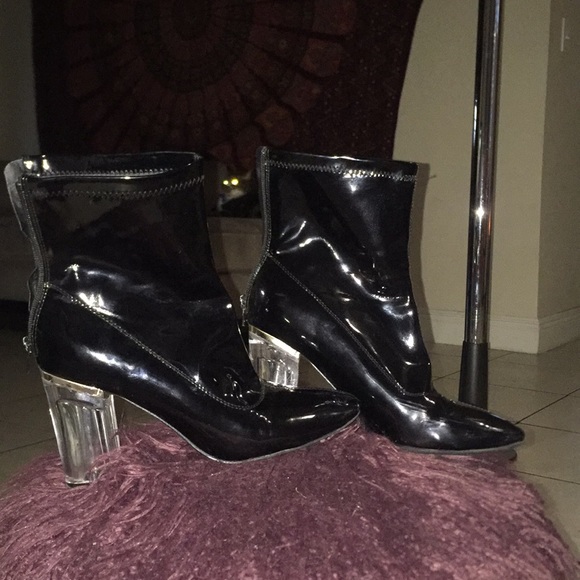 glass heel boots